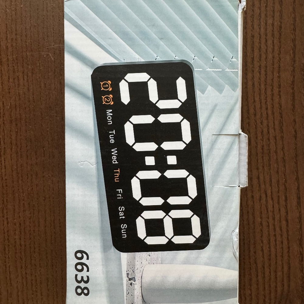 DS-6638 Digital Wall or Stand Clock with Large Display, Big Digits, 12/24Hr